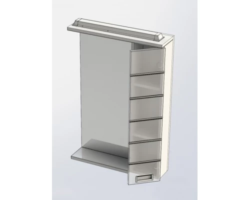 Зеркало-шкаф Aquanet Доминика 60 Led 00171918, цвет фасада белый, правый