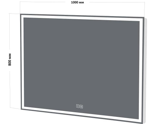 Зеркало BelBagno SPC-GRT-1000-800-LED-TCH-WARM 100 x 80 см со встроенным светильником, сенсорным выключателем и подогревом