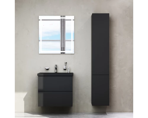 Тумба под раковину Am.Pm Gem подвесная, 60 см, 2 ящика, цвет черный матовый, M90FHX06022BM