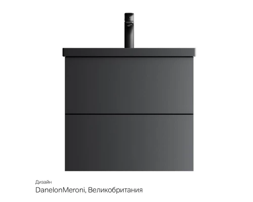 Тумба под раковину Am.Pm Gem подвесная, 60 см, 2 ящика, цвет черный матовый, M90FHX06022BM