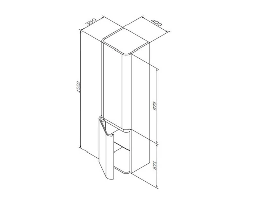 Пенал Am.Pm Sensation, M30CHL0406TF, цвет - табачный дуб, левый, 40x35x155 см