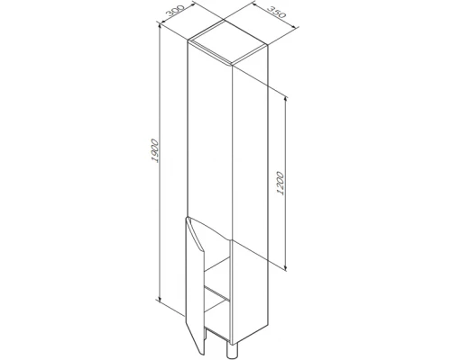 Шкаф-колонна Am.Pm Like 35 M80CSR0356WG, напольный, правый