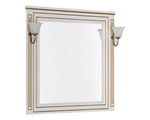 Зеркало Aquanet Паола 90 00186108, цвет белый патина-золото