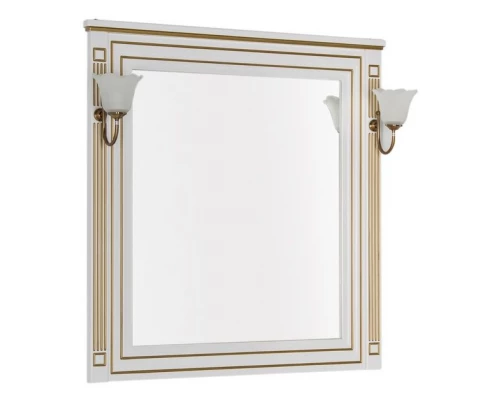 Зеркало Aquanet Паола 90 00186108, цвет белый патина-золото
