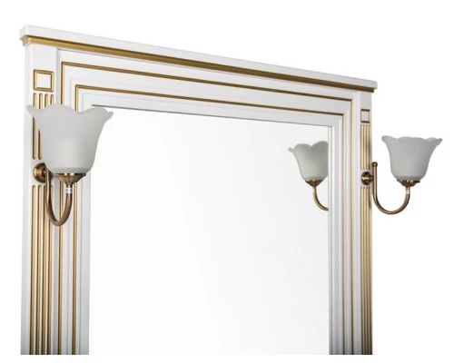 Зеркало Aquanet Паола 90 00186108, цвет белый патина-золото