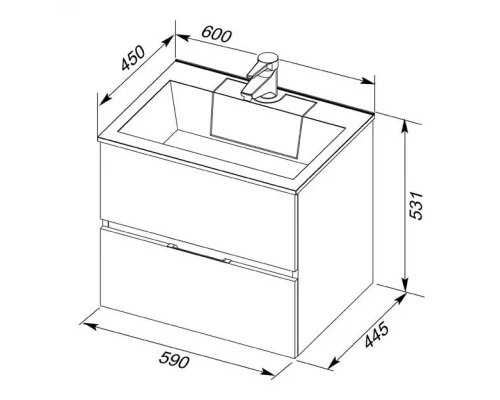 Тумба под раковину Aquanet Алвита 60 серый антрацит 00183991