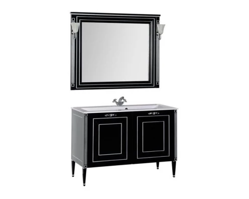 Тумба под раковину Aquanet Паола 120 00186114, цвет белый патина-золото