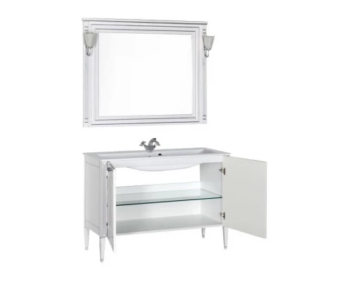 Тумба под раковину Aquanet Паола 120 00186114, цвет белый патина-золото