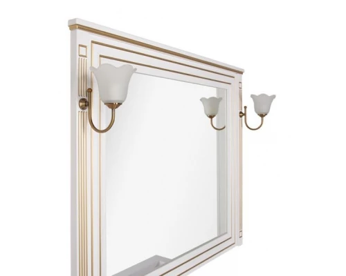 Тумба под раковину Aquanet Паола 120 00186114, цвет белый патина-золото