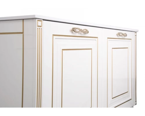 Тумба под раковину Aquanet Паола 120 00186114, цвет белый патина-золото