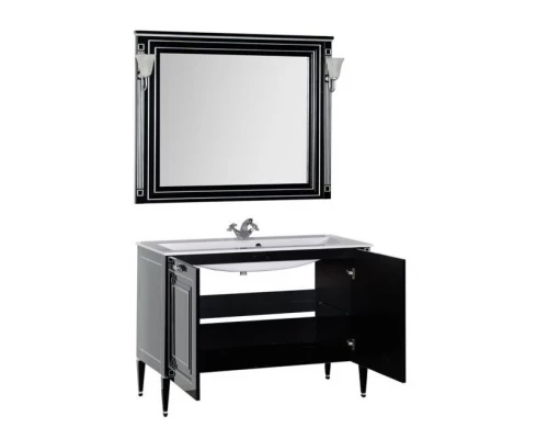 Тумба под раковину Aquanet Паола 120 00186114, цвет белый патина-золото