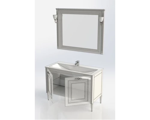 Тумба под раковину Aquanet Паола 120 00186114, цвет белый патина-золото