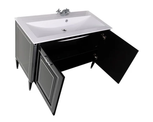 Тумба под раковину Aquanet Паола 120 00186114, цвет белый патина-золото