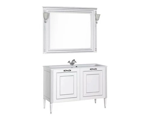 Тумба под раковину Aquanet Паола 120 00186114, цвет белый патина-золото