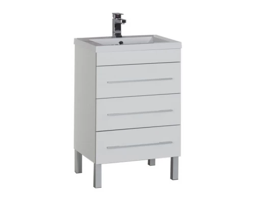 Тумба под раковину Aquanet Верона 58 напольная (3 ящика) 00178253, цвет белый