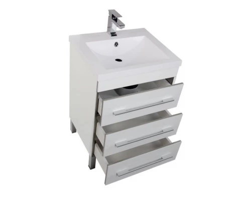 Тумба под раковину Aquanet Верона 58 напольная (3 ящика) 00178253, цвет белый