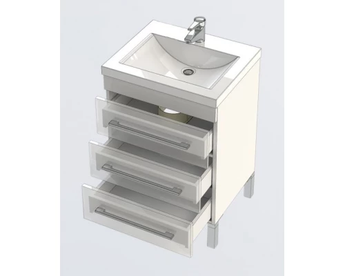 Тумба под раковину Aquanet Верона 58 напольная (3 ящика) 00178253, цвет белый