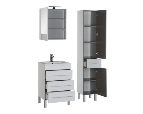 Тумба под раковину Aquanet Верона 58 напольная (3 ящика) 00178253, цвет белый