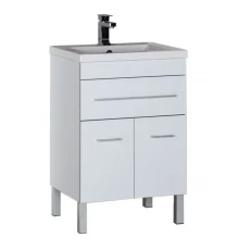 Тумба под раковину Aquanet Верона 58 напольная (2 дверцы, 1 ящик) 00182507, цвет белый