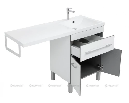 Тумба под раковину Aquanet Верона 58 напольная (2 дверцы, 1 ящик) 00182507, цвет белый