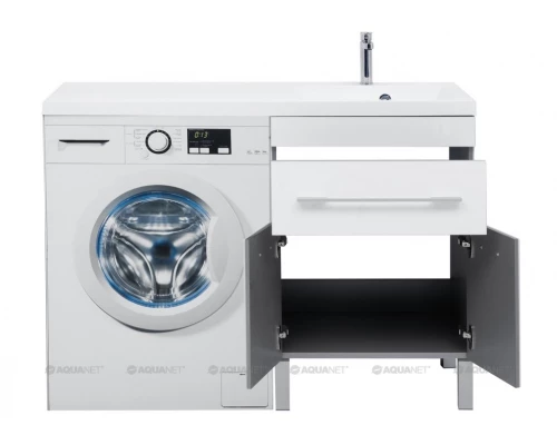 Тумба под раковину Aquanet Верона 58 напольная (2 дверцы, 1 ящик) 00182507, цвет белый