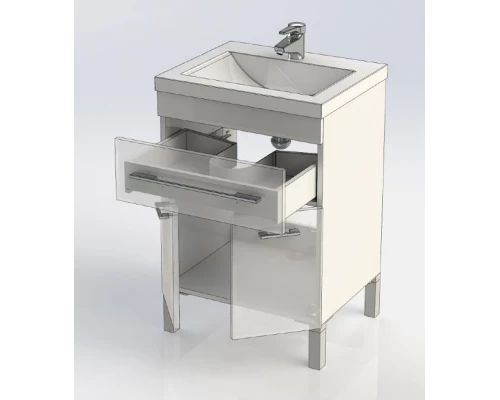 Тумба под раковину Aquanet Верона 58 напольная (2 дверцы, 1 ящик) 00182507, цвет белый