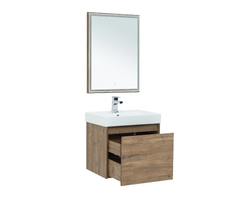 Тумба под раковину Aquanet Nova Lite 60, 1 + 1 ящик в ящике, дуб рустикальный (249511)