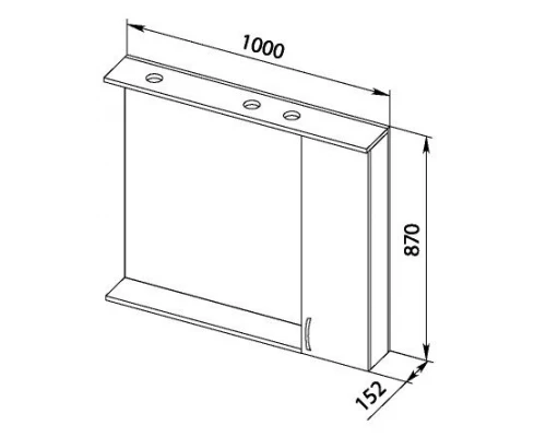 Зеркало-шкаф Aquanet Донна 100 00169185 , правый, цвет венге