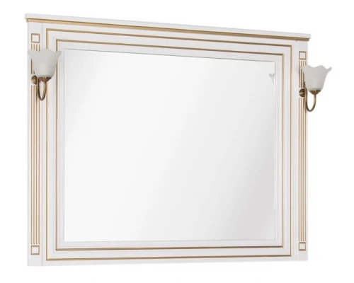 Зеркало Aquanet Паола 120 00186105, цвет белый патина-золото