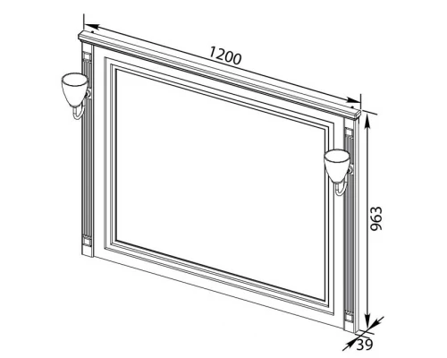 Зеркало Aquanet Паола 120 00186105, цвет белый патина-золото