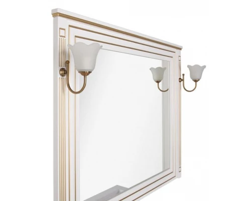 Зеркало Aquanet Паола 120 00186105, цвет белый патина-золото