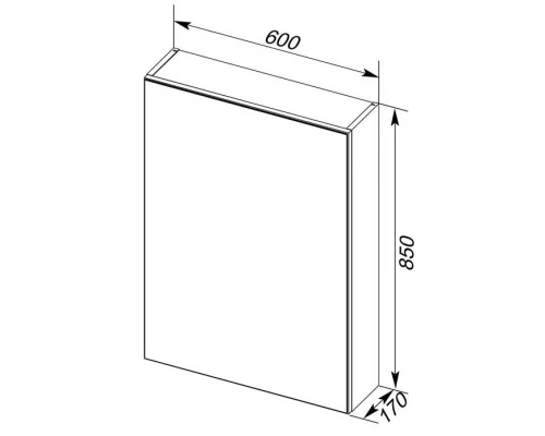 Зеркало-шкаф Aquanet Алвита 60 00183989, цвет серый антрацит