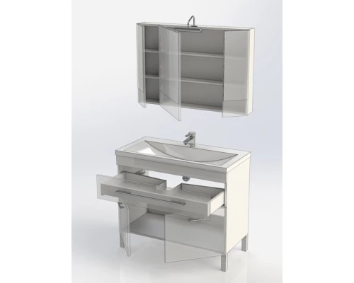 Тумба под раковину Aquanet Верона 100 напольная (2 дверцы, 1 ящик) 00182710, цвет белый