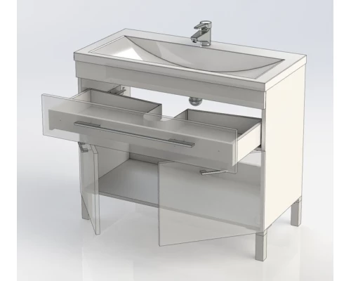 Тумба под раковину Aquanet Верона 100 напольная (2 дверцы, 1 ящик) 00182710, цвет белый