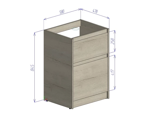 Тумба под раковину BelBagno Kraft KRAFT-LVD-580/1200-2C-PIA-BO, напольная, Bianco Opaco