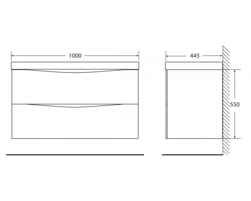 Тумба под раковину BelBagno Marino MARINO-1000-2C-SO-RC-P, 100 х 44,5 х 55 см, Rovere Ciliegio - коричневый