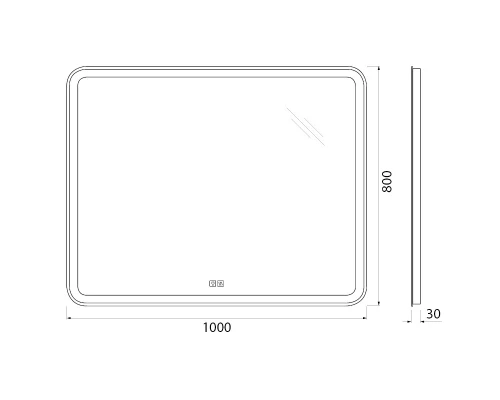 Зеркало BelBagno Marino SPC-MAR-1000-800-LED-TCH-WARM 100 см, светодиодная подсветка, с сенсорным выключателем, с подогревом