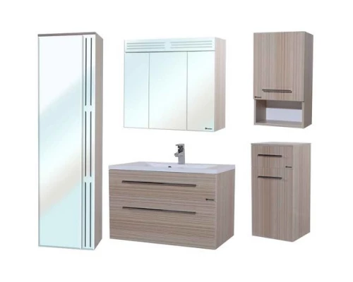 Пенал с зеркалом Bellezza ЭЛЬЗА 45, подвесной, цвет - мраморный, 45*167*34 см