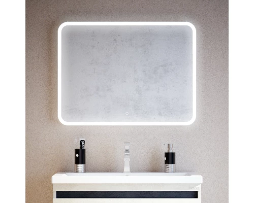 Зеркало Corozo Альбано, 90 х 70 см, LED-подсветка, сенсор, подвесное, цвет белый, SD-00000918