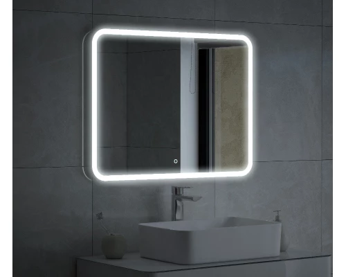 Зеркало Corozo Альбано, 90 х 70 см, LED-подсветка, сенсор, подвесное, цвет белый, SD-00000918