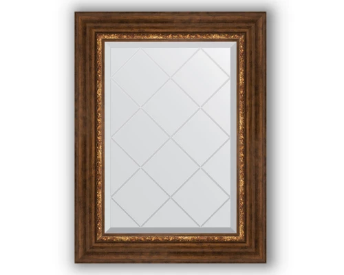 Зеркало с гравировкой в багетной раме Evoform Exclusive-G BY 4019, 56 x 74 см, римская бронза