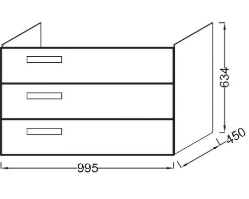 Тумба для раковины Jacob Delafon Rythmik 100 см, EB1310-E70 цвет Арлингтонгский Дуб