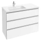 Тумба под раковину Jacob Delafon Vox 100 см, EB2045-RA-N18, цвет - белый блестящий