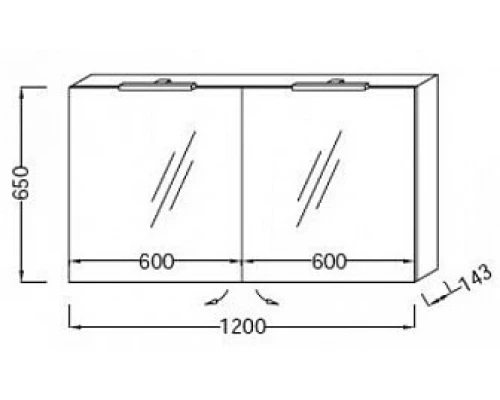 Зеркальный шкаф Jacob Delafon Rythmik 120 см, EB798RU-G1C цвет Белый Бриллиант