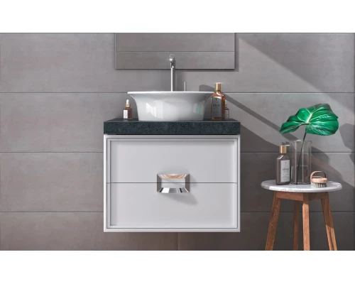 Тумба под раковину Kerama Marazzi Canaletto, 60 см, подвесная, цвет - белый глянцевый, СN.60