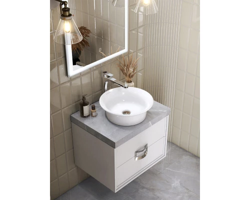 Тумба под раковину Kerama Marazzi Canaletto, 60 см, подвесная, цвет - белый глянцевый, СN.60