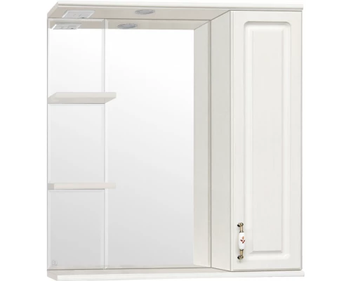 Зеркало-шкаф Style Line Олеандр-2 75/С ЛС-00000203 Люкс, 75 см,правое, подвесное, рельеф пастель