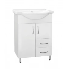 Тумба под раковину Style Line Эко Стандарт №10/2 60 ЛС-00000103, 60 см, напольная, белая