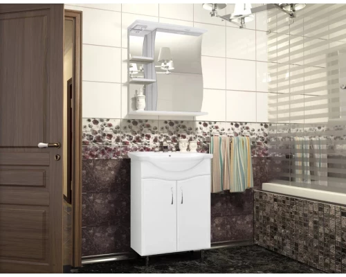 Тумба под раковину Style Line Эко Волна №9 60 ЛС-00000100, 60 см, напольная, белая