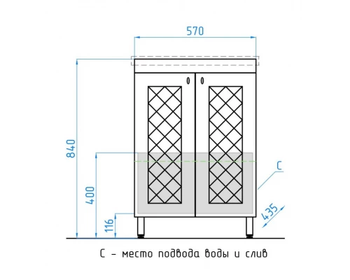 Тумба под раковину Style Line Канна 60 Люкс ЛС-00000726, 60 см, напольная, белая